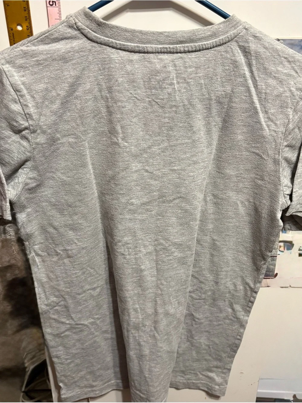 Champion Light Grey Tee with Red, Grey & Black Stripes